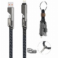 4smarts USB-C Kabel ComboCord Flat 240W. 1.5m + Keyring Kabel