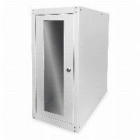 PC Schrank für Computergehäuse Glastür Digitus. inkl. Castorgruppe. Farbe Grau RAL 7035