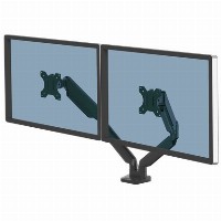Fellowes Platinum Monitorarm zweifach inkl. 2x USB-A Port Schwarz