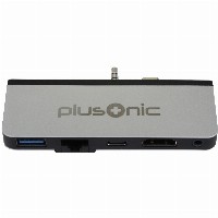 Z Plusonic Docking Adapter/Hub für Microsoft Surface Go, 5in1: USB 3.0/RJ45 Gigabit-Ethernet/Type-C/HDMI/AUX