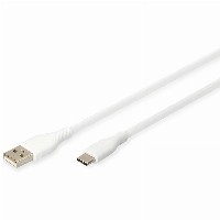 DIGITUS USB 2.0 Kabel Typ C -A Silikon St/St 1m weiß