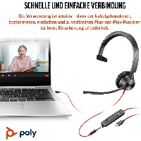 HP Poly Headset Blackwire C3315-M Mono USB-C/A & 3.5 mm Teams