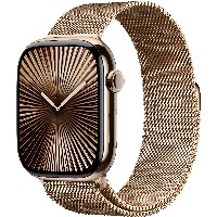 APPLE Watch Series 10 GPS + Cellular 46mm Gold Titanium Case with Gold Milanese Loop - S/M