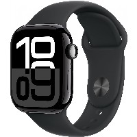 APPLE Watch Series 10 GPS 42mm Jet Black Aluminium Case with Black Sport Band - M/L