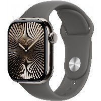 APPLE Watch Series 10 GPS + Cellular 42mm Natural Titanium Case with Stone Grey Sport Band - S/M
