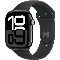 APPLE Watch Series 10 GPS + Cellular 46mm Jet Black Aluminium Case with Black Sport Band - S/M