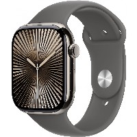 APPLE Watch Series 10 GPS + Cellular 46mm Natural Titanium Case with Stone Grey Sport Band - S/M