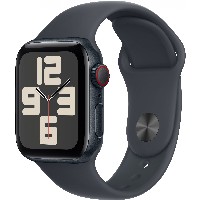 APPLE Watch SE GPS + Cellular 40mm Midnight Aluminium Case with Midnight Sport Band - M/L