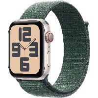 APPLE Watch SE GPS + Cellular 44mm Starlight Aluminium Case with Lake Green Sport Loop