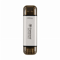 TRANSCEND ESD310S 512GB External SSD USB 10Gbps Type C/A Silver