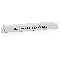 Equip Patchpanel 16x RJ45 Cat6 19″ FTP 1HE ISO/IEC hellgrau