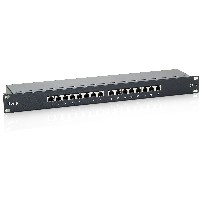Equip Patchpanel 16x RJ45 Cat6 19″ FTP 1HE ISO/IEC schwarz