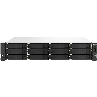 QNAP TS-1264U-RP-8G 2U 12-Bay rackmount NAS Intel Celeron N5095 quad-core 8GB onboard not expandable 12x3.5/2.5 SATA 2x300W r PSU