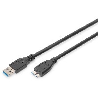 DIGITUS USB 3.0 Anschlusskabel Typ A -mikro B St/St 1.0m, sw