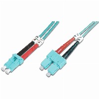 DIGITUS LWL Patchkabel LC -> SC 1.00m Multimode Duplex OM3