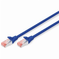 DIGITUS Patchkabel Cat6 S/FTP 2xRJ45 0.5m blau Hebelschutz Polybeutel