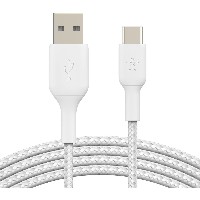 Belkin USB-C/USB-A Kabel ummantelt, 2m, weiß