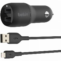 Belkin Dual USB-A Kfz-Ladegerät incl. Lightning Kabel 1m 24W b