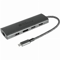 GoodConnections HUB-C001A USB-C HUB 10-Port 2xHDMI; 1xDP; 1xUSB-C; 2xUSB 3.0; 1xUSB 2.0; 1xRJ45; 1xKartenleser Anthrazit