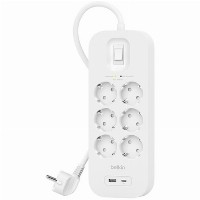 Belkin Surge Plus Steckdosenleiste 6-Fach, 18W 2m Kabel