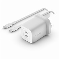 Belkin 65W Dual USB-C GaN Ladegerät mit PD und PPS + 2m Kabel