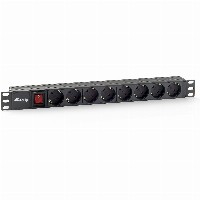 Equip Steckdosenleiste 19″(1HE)8fach Schukon. 1.8m schwarz