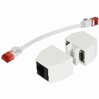 ALLNET TP-TP Kupplung CAT6A Buchse 1:1 8-pol. RJ45 magnetische Sicherungskupplung Abwurfbuchse PoE fähig bis zu 10GBit