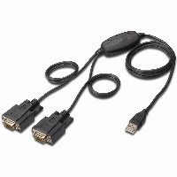 DIGITUS USB 2.0 Anschlusskabel 2.0 -2x RS232-Kabel 1.5m, sw
