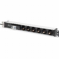DIGITUS 6-fach Steckdosenleiste 19″ Alu..1HE.Schutzschalter