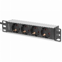 DIGITUS 10″ Steckdosenleiste Aluprofil. 4fach Schutzkontakt