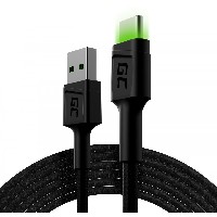 Green Cell USB-C > USB-A 2.0 (ST-ST) 2m Ladekabel LED Schwarz