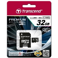 CARD 32GB Transcend Premium MicroSDHC 45MB/s +Adapter