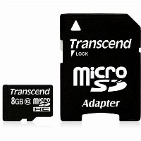 CARD 8GB Transcend Premium MicroSDHC 10MB/s +Adapter