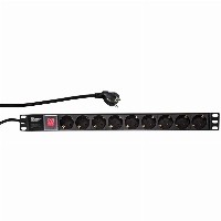 LogiLink 9-Fach Steckdosenleiste 19″ 1HE mit 2m Anschlusskabel und Schalter