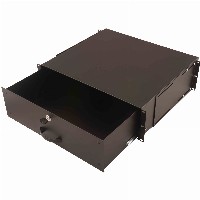 Digitus Schublade 19″ 3HE 132x481x400mm Abschließbar, Farbe Schwarz (RAL 9005)