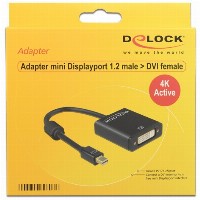 DELOCK Adapterkabel mini DisplayPort 1.2 Stecker > DVI 24+5 Buchse schwarz 4K Aktiv