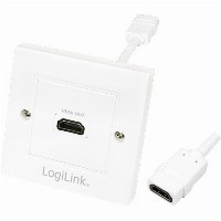 Logilink HDMI Adapter. wall socket. 1-port. white