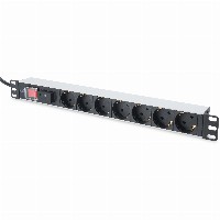Digitus 7-Fach Steckdosenleiste 19″ 1HE mit 2m Anschlusskabel und Schalter