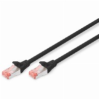 DIGITUS Patchkabel Cat6 S/FTP 2xRJ45 0.5m schw Hebelschutz Polybeutel