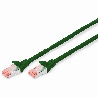 DIGITUS Patchkabel Cat6 S/FTP 2xRJ45 0.5m grün Hebelschutz Polybeutel