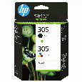 HP 305 2-Pack Tri-color/Black Original ink cartridge Tinte